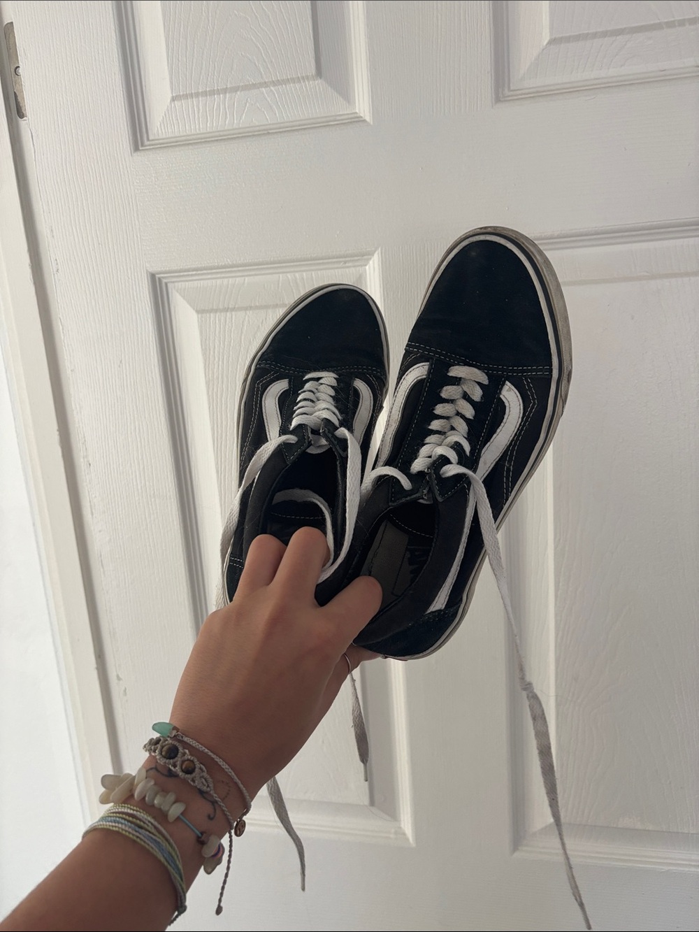 Vans Black and White Old Skool Lace-Up Sneakers